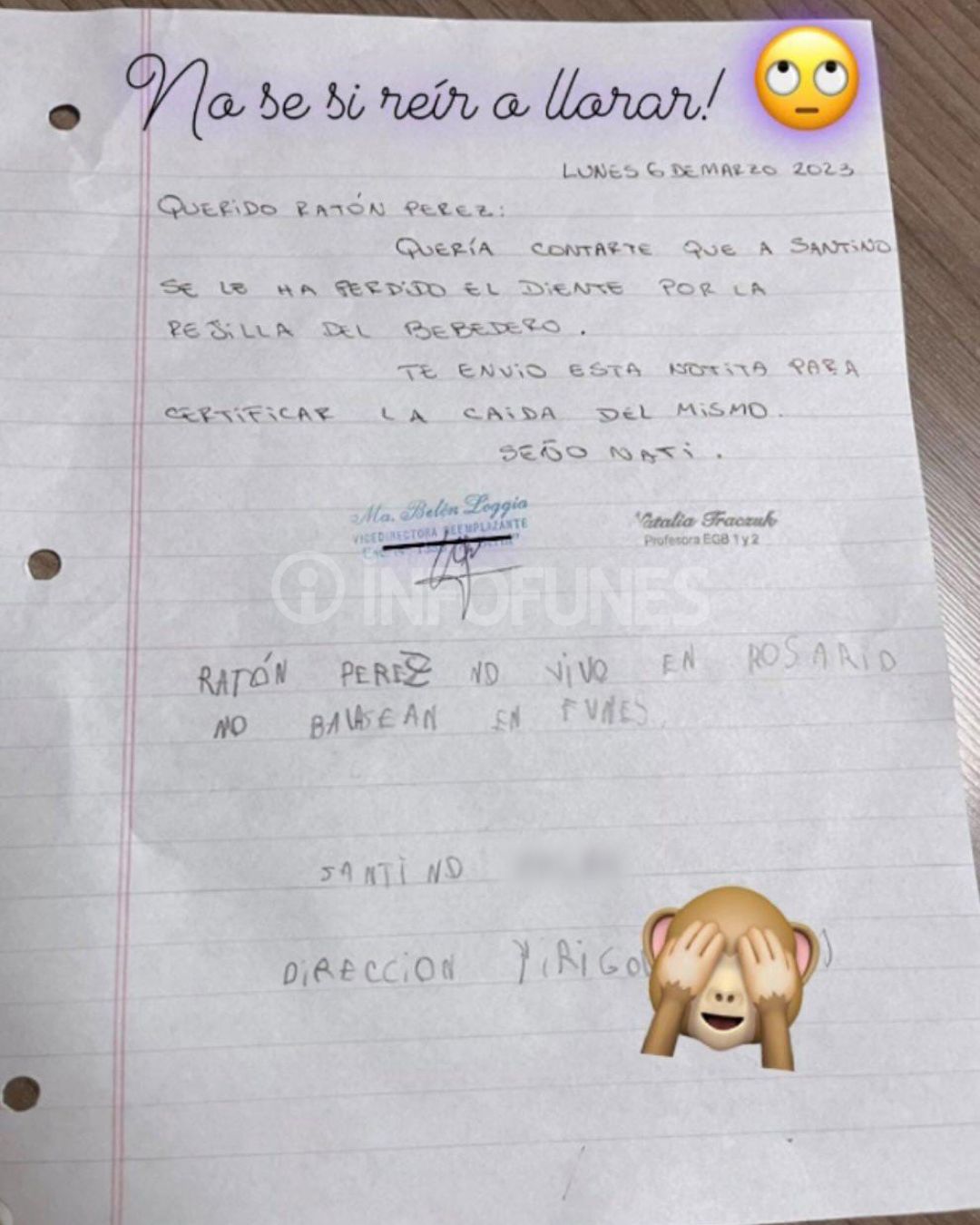 Tristemente viral: le "prometió" al ratón Pérez que en Funes no hay balaceras para poder recibir su dinero